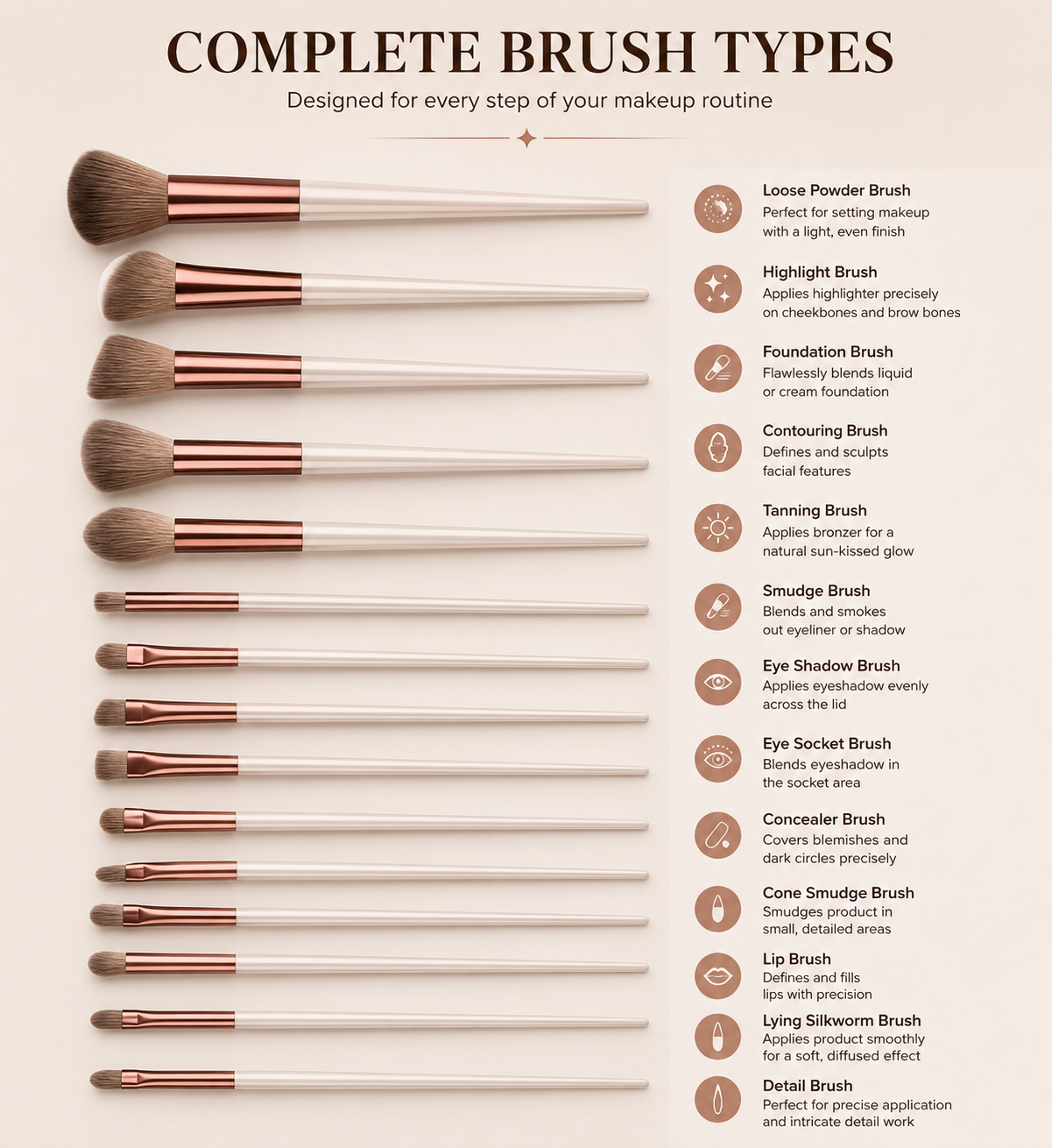 Glowra™ Luxe 17-Pcs Makeup Brushes + FREE GIFT