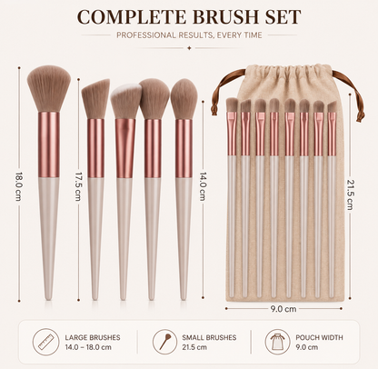 Glowra™ Luxe 17-Pcs Makeup Brushes + FREE GIFT