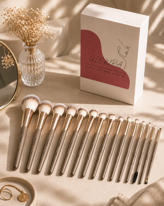 Glowra™ Luxe 17-Pcs Makeup Brushes + FREE GIFT